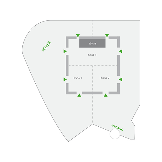 Übersichtsplay Foyer und Saal 1,2,3